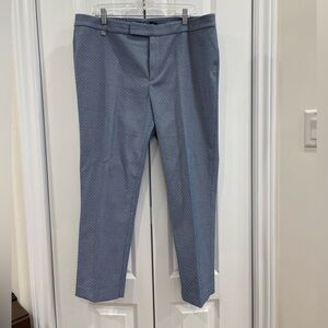 Ralph Lauren Classic Feminine Business Casual Blue Patterned Trousers size14